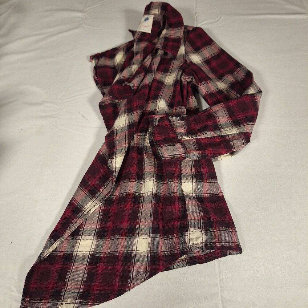 Wild Blue By Sadie Robinson Red White Plaid Cardigan Tie Front Cabincore Size S - Picture 11 of 12